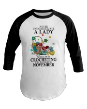 Lady Born in November Loves Crocheting Crochet Baseball Tee tile