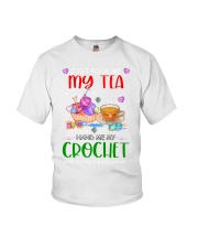 Just Pour Me My Tea Hand Me My Crochet Youth T-Shirt tile