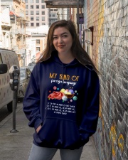 My Kind of Foreign Language Crochet Hooded Sweatshirt lifestyle-unisex-hoodie-front-1