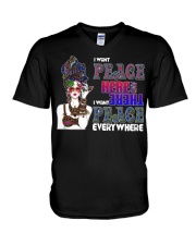 Peace Here and There Hippie Hooded Sweatshirt V-Neck T-Shirt tile
