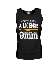 I don't need a license to carry my 9mm Unisex Tank tile