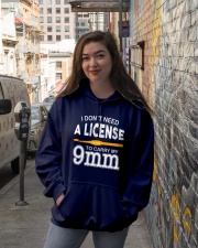 I don't need a license to carry my 9mm Hooded Sweatshirt lifestyle-unisex-hoodie-front-1