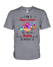Happy Hooker Have The Balls To Prove It Crochet V-Neck T-Shirt tile