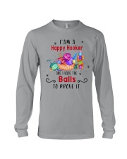 Happy Hooker Have The Balls To Prove It Crochet Long Sleeve Tee tile