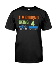 Kids 4 Year Old Tractor Birthday Shirt 4th Classic T-Shirt front