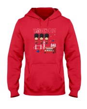 London England Vacation Red White Blue Union Jack Hooded Sweatshirt thumbnail