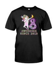 Unicorn Dabbing Awesome Since 2010 - 8th Birthday Classic T-Shirt thumbnail