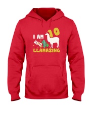 Llama 10th Birthday Llamazing Shirt for Girls Hooded Sweatshirt thumbnail