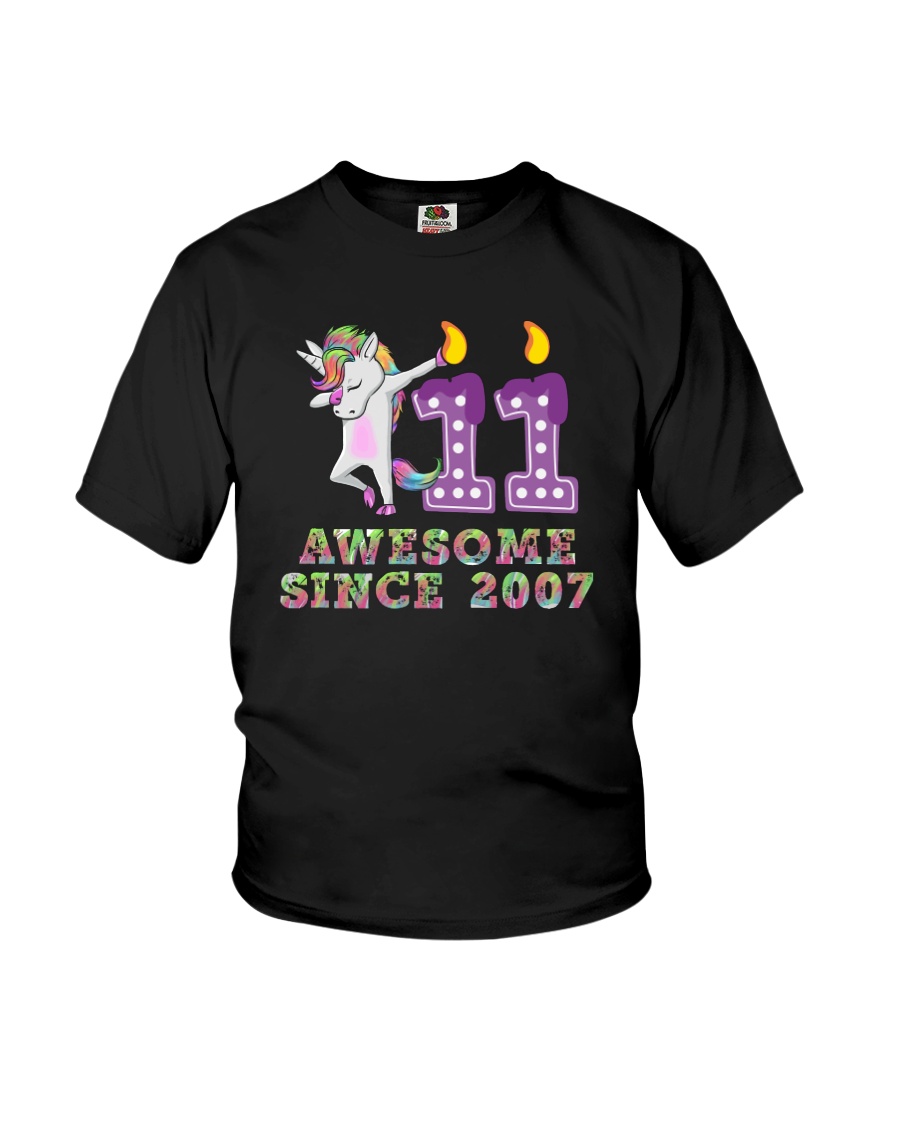 Unicorn Dabbing Awesome Since 2007 - 11th Birthday Youth T-Shirt