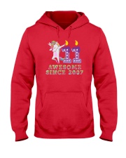 Unicorn Dabbing Awesome Since 2007 - 11th Birthday Hooded Sweatshirt thumbnail