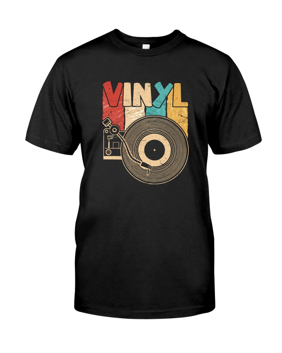 Retro Distressed Vinyl Record Turntable T-Shirt Classic T-Shirt