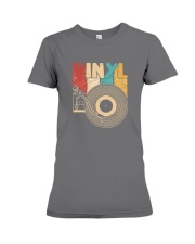 Retro Distressed Vinyl Record Turntable T-Shirt Premium Fit Ladies Tee thumbnail