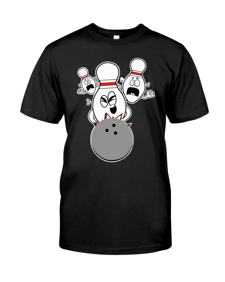 Bowling Pins Knocked Down Strike Scared Nut Classic T-Shirt