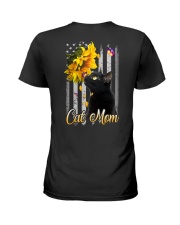 Black Cat Mom Flag 2 Sides Ladies T-Shirt tile