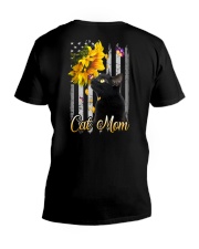 Black Cat Mom Flag 2 Sides V-Neck T-Shirt tile