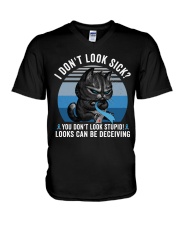 Diabetes Cat I Don't Look Sick V-Neck T-Shirt tile