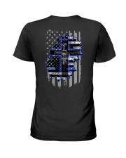 Back The Blue Sunflower 2 Sides Ladies T-Shirt tile