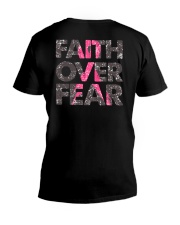 Breast Cancer - Faith Over Fear 2 Sides V-Neck T-Shirt tile