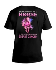 Horse Healthy Breast Cancer 2 Sides V-Neck T-Shirt tile