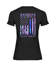Barber Back The Blue 2 sides Premium Fit Ladies Tee tile
