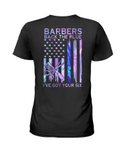 Barber Back The Blue 2 sides Ladies T-Shirt tile