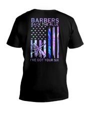 Barber Back The Blue 2 sides V-Neck T-Shirt tile