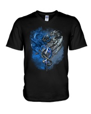 Diabetes Dragons V-Neck T-Shirt tile