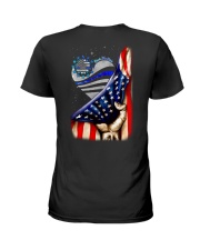 Back The Blue Flag 2 Sides Ladies T-Shirt tile