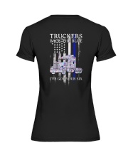 Back The Blue And Trucker 2 Sides Premium Fit Ladies Tee tile