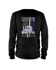 Back The Blue And Trucker 2 Sides Long Sleeve Tee tile
