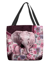 Elephant - Breast Cancer Zip Tote All-over Tote front