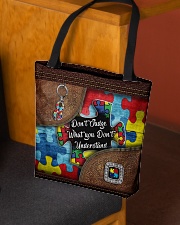 Autism Leather Pattern Don't Judge All-over Tote aos-all-over-tote-lifestyle-front-02
