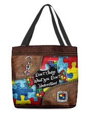 Autism Leather Pattern Don't Judge All-over Tote front