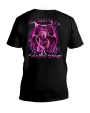 Dragon Breast Cancer Stronger 2 Sides V-Neck T-Shirt tile
