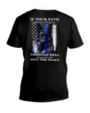 Blue Thin - If Your Path Demands You Walk 2 Sides V-Neck T-Shirt tile
