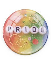 LGBT Pride Ornament Circle ornament - single (porcelain) front