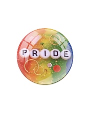 LGBT Pride Ornament Circle Magnet tile
