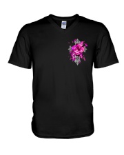 Breast Cancer - Faith Hope Love 2 Sides V-Neck T-Shirt tile