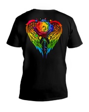 LGBT - Love Is Love Rose V-Neck T-Shirt tile