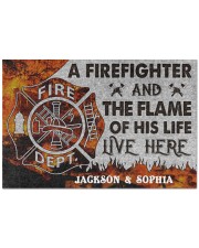 Personalized Firefighter Flame Live Here Doormat Doormat 22.5" x 15" front