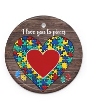 Autism I Love You To Pieces Circle ornament - single (porcelain) front