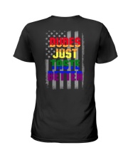 LGBT Dudes Just Taste Better 2 Sides Ladies T-Shirt tile