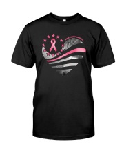 Breast Cancer Heart Flag 2 Sides Premium Fit Mens Tee tile