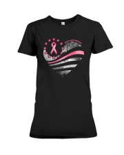 Breast Cancer Heart Flag 2 Sides Premium Fit Ladies Tee tile