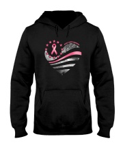 Breast Cancer Heart Flag 2 Sides Hooded Sweatshirt tile