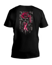 Rose Breast Cancer 2 Sides V-Neck T-Shirt tile