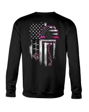 Breast Cancer Awareness Flag 2 Sides Crewneck Sweatshirt tile