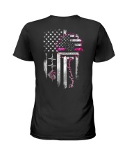 Breast Cancer Awareness Flag 2 Sides Ladies T-Shirt tile