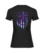 Turtle American Flag 2 Sides Premium Fit Ladies Tee tile