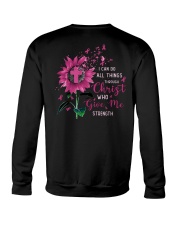 Breast Cancer Sunflower God Strength 2 Sides Crewneck Sweatshirt tile